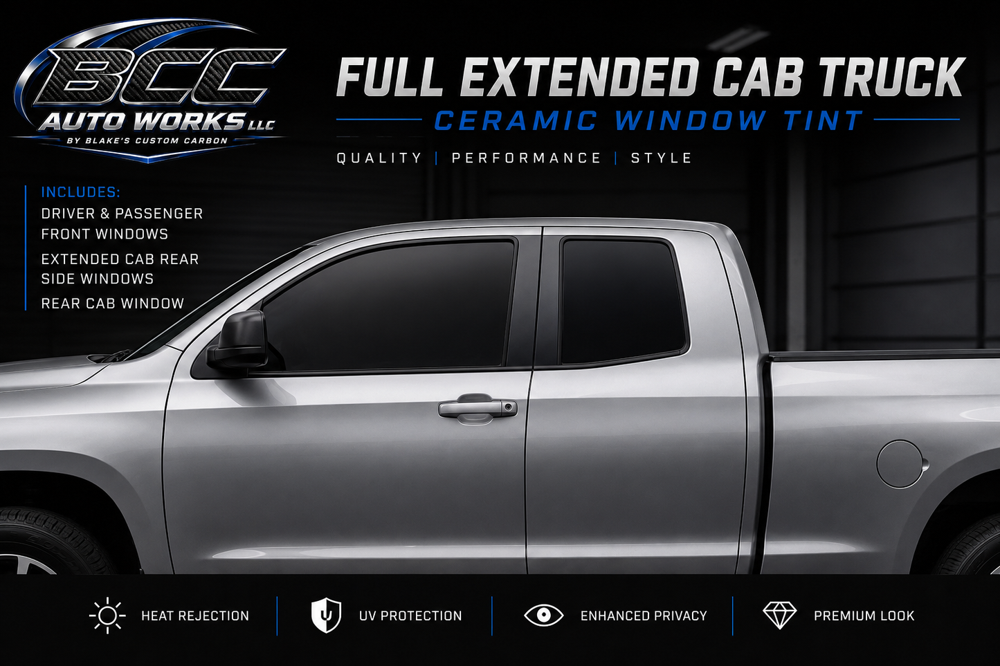 Full Extended Cab Truck Ceramic Tint